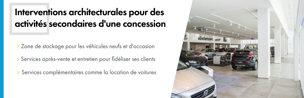 Infrastructure architecturale pour un showroom automobile